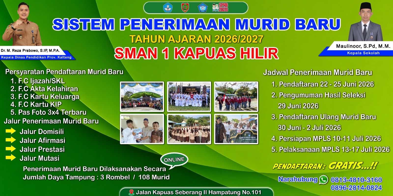 Pendaftaran Online SPMB SMAN 1 Kapuas Hilir Tahun 2026/2027